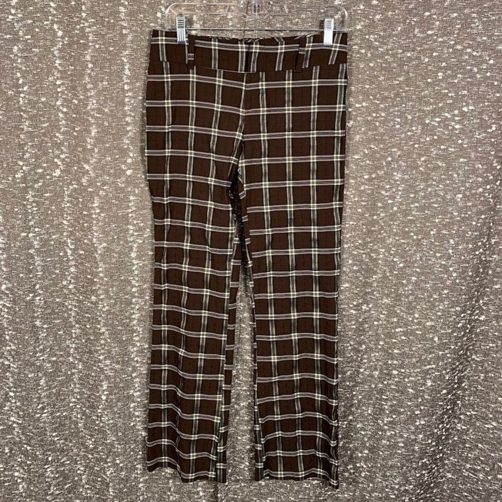 Vintage 3B Brown Plaid Dress Pants Office Preppy Academia Y2K Junior's 5